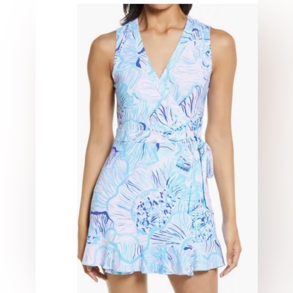 Lilly Pulitzer Dresses & Skirts - Lilly Pulitzer Rilla Romper Bermuda Blue Fishful Thinking EUC Size Large